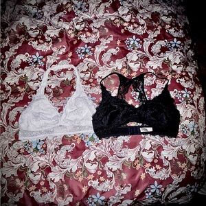 Felina Lace Bralette Duo - Black and White